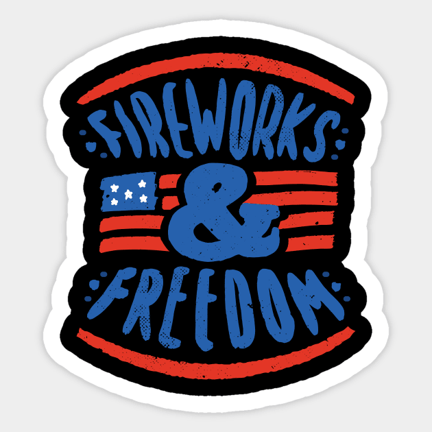 Fireworks and Freedom Sticker by WPKs Design & Co